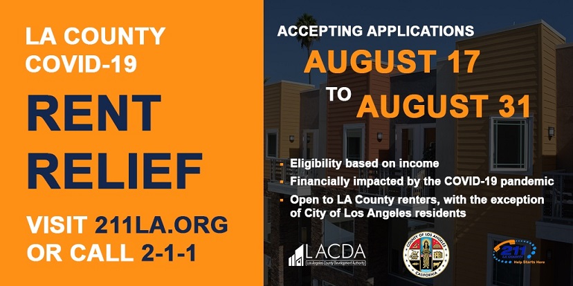 LA County COVID-19 Rent Relief to Launch Aug. 17