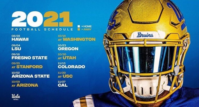 UCLA 2021 Football Schedule Announced, Bruins Set to Play 7 Games in Rose Bowl โ Pasadena Now UCLA 2021 Football Schedule Announced, Bruins Set to Play 7 Games in Rose Bowl โ Pasadena Now