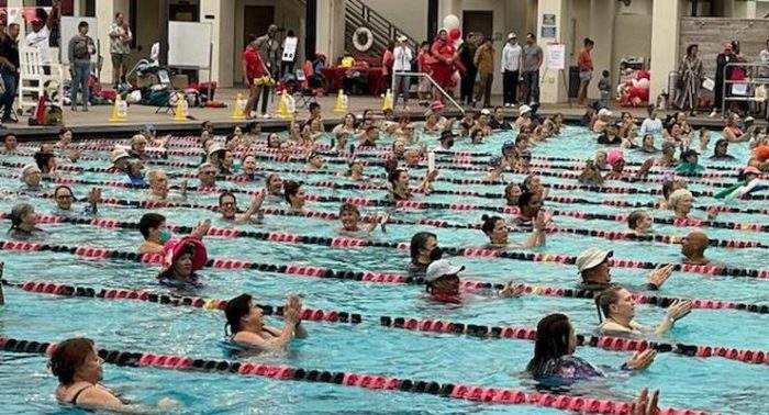 300 Swimmers Break Guinness World Record At Rose Bowl Aquatics Center