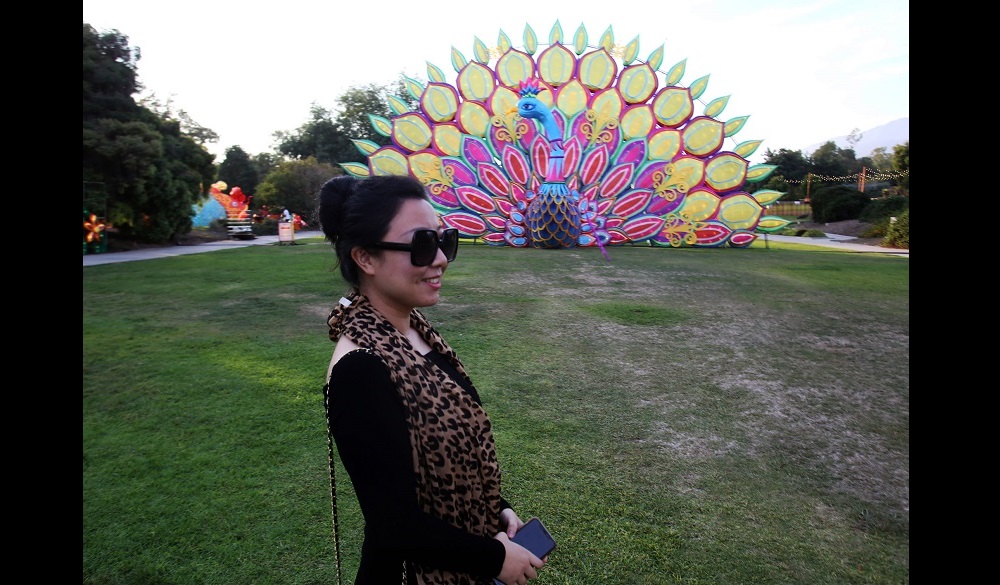 Amy Cheng from the Los Angeles Chinese news tours the Moonlight Forest: A Magical Lantern Art Festival.