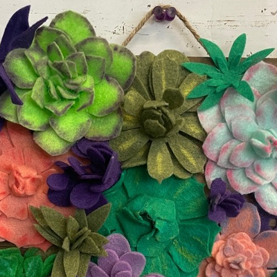 Learn How To Make Succulent Display Using Wool Blend Felt at Loma Alta Library