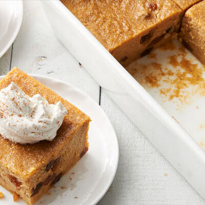 Recipe of the Week: Pumpkin Bread Pudding with Ginger Cream